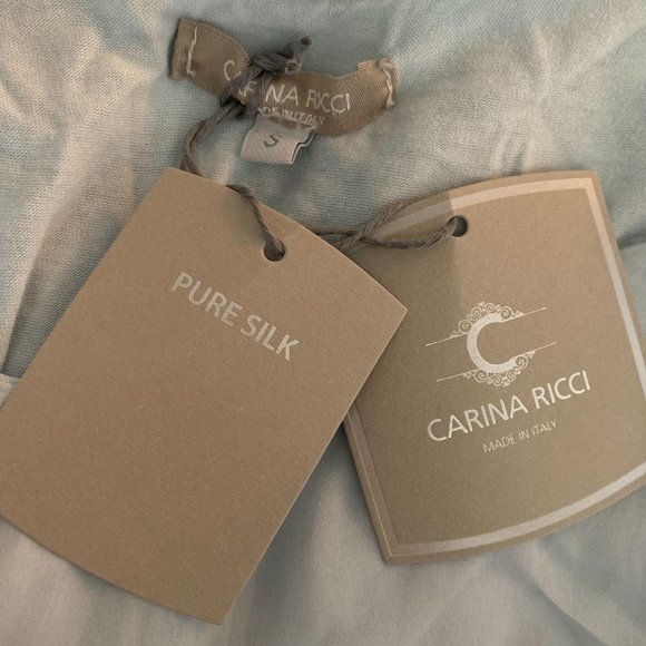 Carina Ricci NWT Small Silk Blouse Crochet Boho - Picture 7 of 7